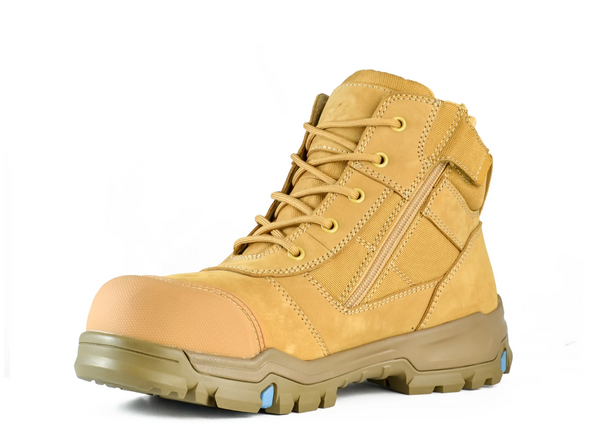 BATA 80487047 BAZZA LOW LEG ZIP SAFETY BOOTS WHEAT