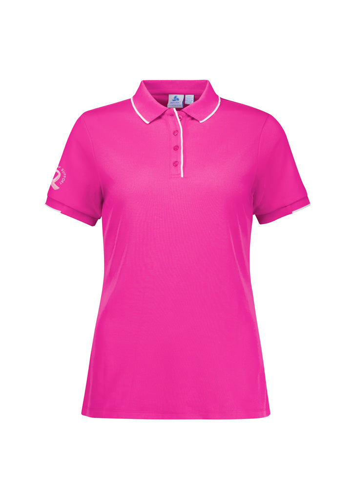 TRADIES SUPPORT THE LADIES - WOMENS PINK SHORT SLEEVE POLO