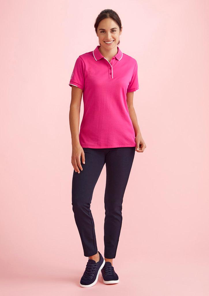 TRADIES SUPPORT THE LADIES - WOMENS PINK SHORT SLEEVE POLO