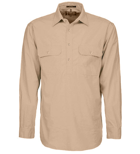 RITEMATE RM200CF PILBARA MENS CLOSED FRONT LONG SLEEVE SHIRT