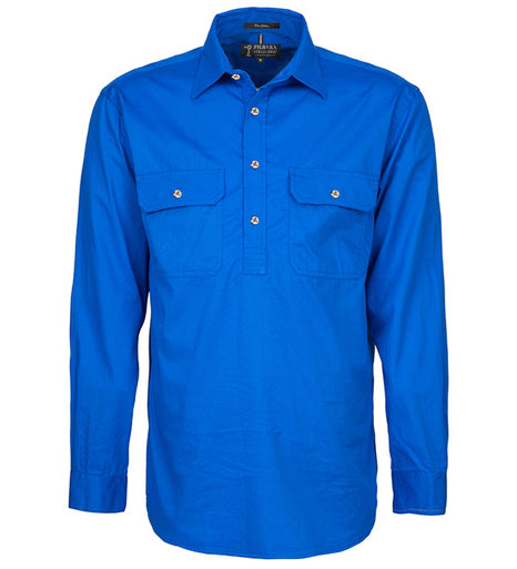 RITEMATE RM200CF PILBARA MENS CLOSED FRONT LONG SLEEVE SHIRT