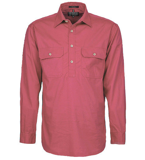 RITEMATE RM200CF PILBARA MENS CLOSED FRONT LONG SLEEVE SHIRT