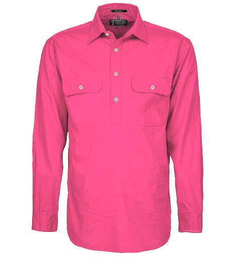 RITEMATE RM200CF PILBARA MENS CLOSED FRONT LONG SLEEVE SHIRT