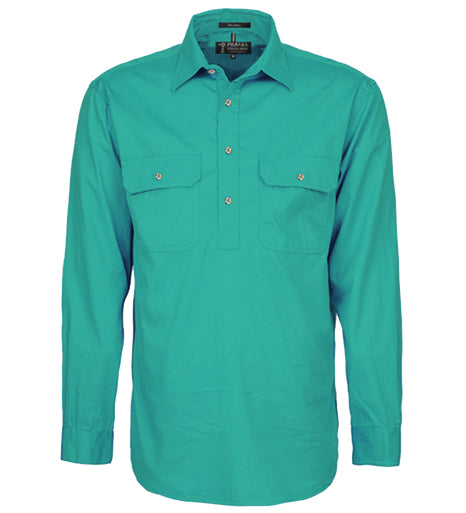 RITEMATE RM200CF PILBARA MENS CLOSED FRONT LONG SLEEVE SHIRT