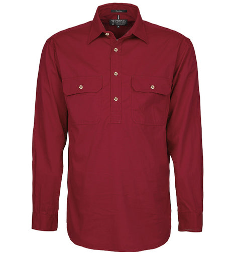 RITEMATE RM200CF PILBARA MENS CLOSED FRONT LONG SLEEVE SHIRT