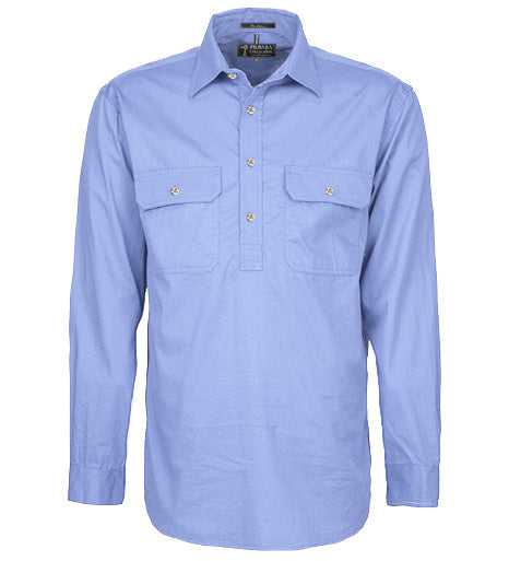 RITEMATE RM200CF PILBARA MENS CLOSED FRONT LONG SLEEVE SHIRT