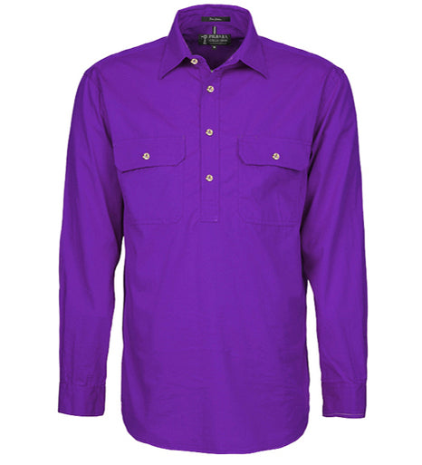 RITEMATE RM200CF PILBARA MENS CLOSED FRONT LONG SLEEVE SHIRT