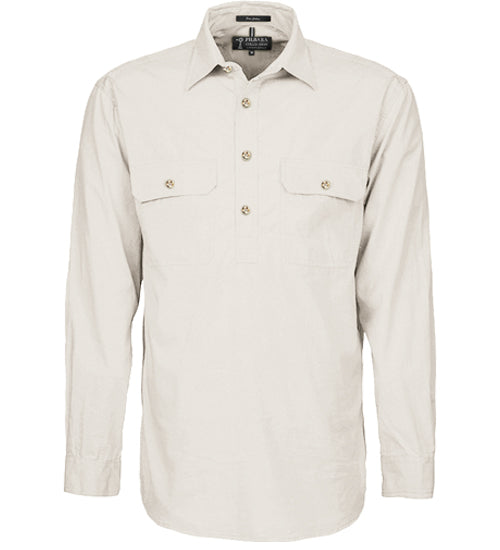 RITEMATE RM200CF PILBARA MENS CLOSED FRONT LONG SLEEVE SHIRT