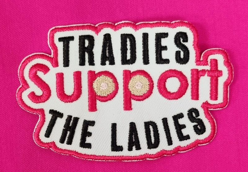 TRADIES SUPPORT THE LADIES - WOMENS PINK SHORT SLEEVE POLO